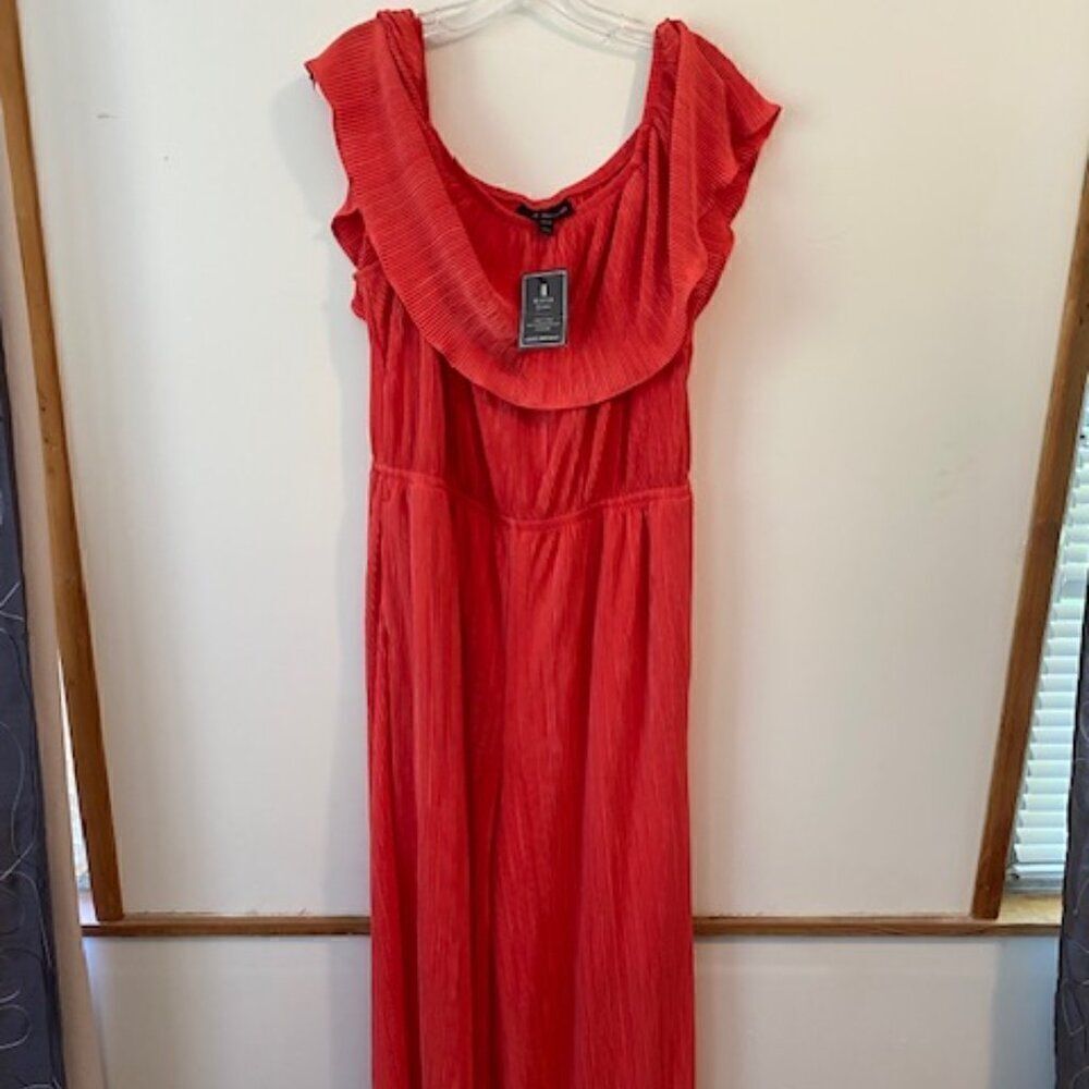 Lane Bryant Coral 4 Way Wear crinkle material sleeveless jumpsuit, size 14/16